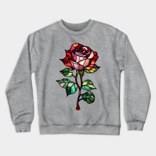 Stained glass single rose Crewneck Sweatshirt